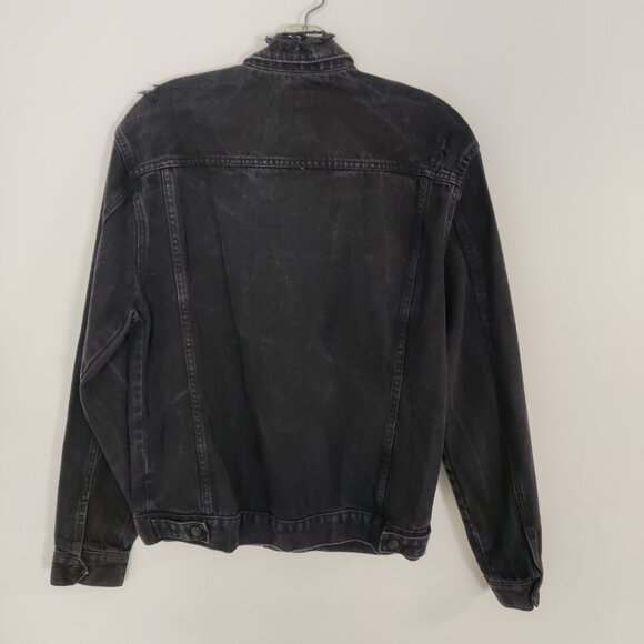 Forever 21 Men's Black Denim Jacket Size Medium Gorpcore 100% Cotton - Picture 8 of 12